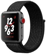 Apple Watch Nike+ 深空灰色鋁金屬表殼搭配黑配白金色 Nike 回環(huán)式運(yùn)動表帶