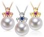 宝石日本Akoya白色海水珍珠吊坠【幸福三叶】