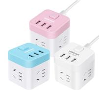 鴻雁魔方插座轉換器usb插座智能無線多功能充電排插頭插線板多孔