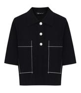 2021春季新品 | 珍珠紐扣撞色線POLO針織上衣