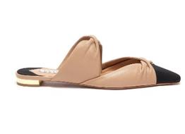 Aquazzura 拼色尖頭扭結(jié)鏤空真皮平底鞋