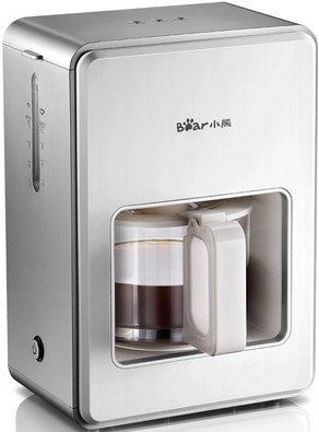 小熊（Bear）KFJ-A12Z1美式咖啡机 1.2升全自动滴漏式精简高端咖啡壶 1.2升大容量 全自动保温防烫 高锰硅玻璃壶 智能一键操作