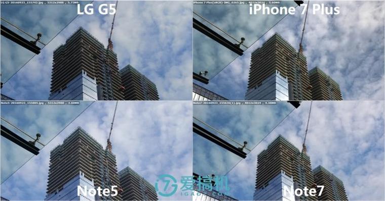 iPhone 7 Plus/Note7/Note5/G5拍照對比 誰最強？