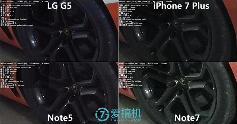 iPhone 7 Plus/Note7/Note5/G5拍照對比 誰最強？