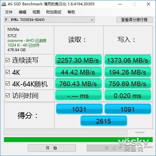 NVMe加持 東芝饑餓鯊RD400固態(tài)硬盤評測