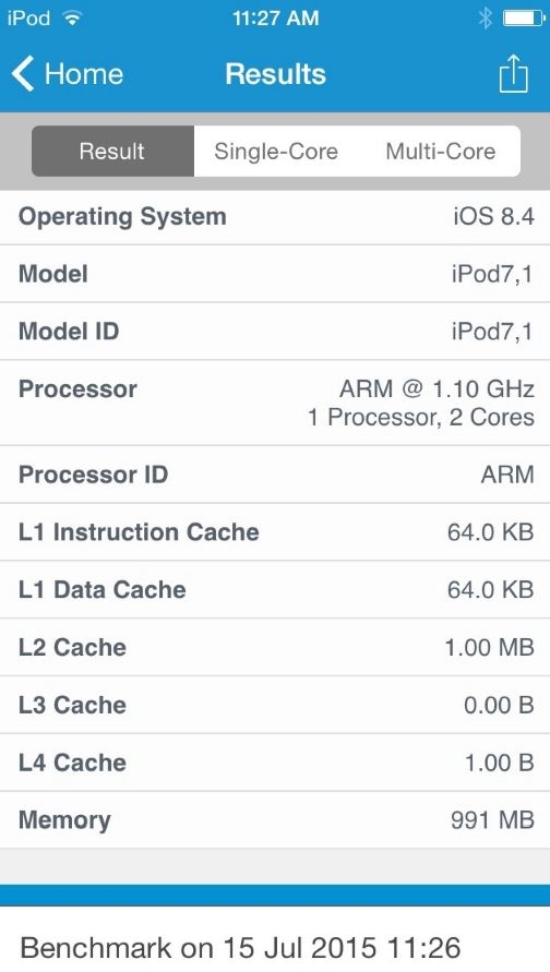 新iPod跑分出爐：A8處理器不敵iPhone 5S