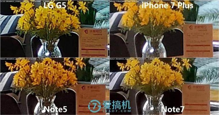 iPhone 7 Plus/Note7/Note5/G5拍照對比 誰最強？