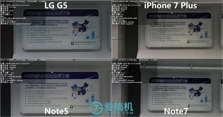 iPhone 7 Plus/Note7/Note5/G5拍照對比 誰最強？