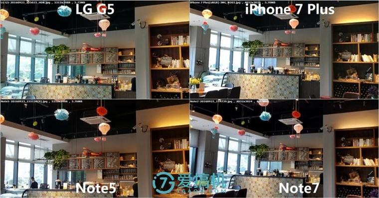 iPhone 7 Plus/Note7/Note5/G5拍照對比 誰最強？
