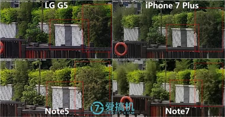 iPhone 7 Plus/Note7/Note5/G5拍照對比 誰最強？