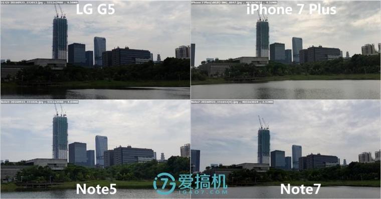 iPhone 7 Plus/Note7/Note5/G5拍照對比 誰最強？