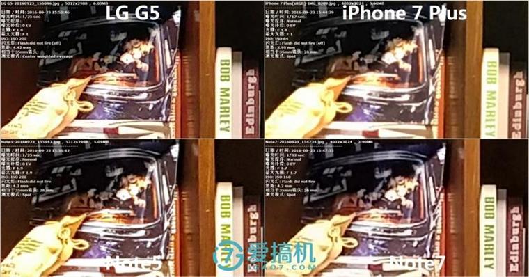 iPhone 7 Plus/Note7/Note5/G5拍照對比 誰最強？