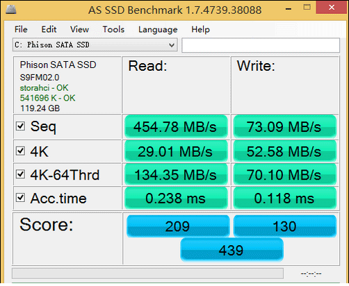AS SSD Benmark测试结果