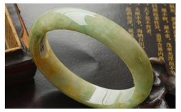 天然翡翠手鐲--老坑糯種淺黃翡潤澤晶瑩婉約秀雅富貴圓鐲(58)