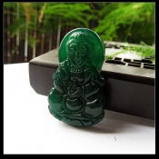 精致天然巴西綠瑪瑙玉觀音掛件