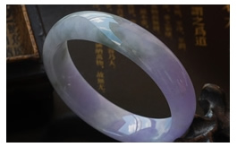 天然翡翠手鐲--老坑糯種清雅紫羅蘭伴淺綠潤(rùn)澤晶瑩婉約秀美圓潤(rùn)正裝富貴圓鐲(58)