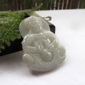 純天然緬甸a貨翡翠玉觀音掛件/玉緣軒正品