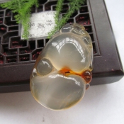 純天然冰彩玉髓福祿壽全吉祥吊墜