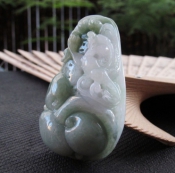 緬甸翡翠A貨翡翠貔貅富貴如意把玩件