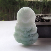 開光正品純天然緬甸a貨翡翠玉觀音掛件