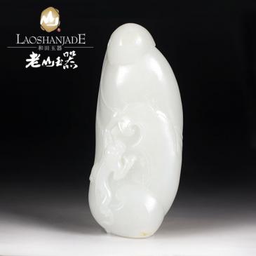 陶連東作品和田玉羊脂玉籽料手把件生肖如意猴大師作品