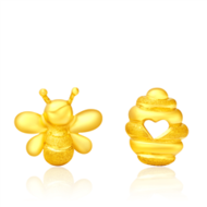 【网店尊享款】光沙时尚蜜蜂黄金足金耳环
