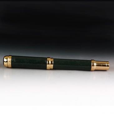新疆天然和田玉青玉制做筆身和筆帽專柜正品包郵