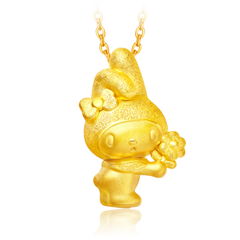 MyMelody系列可愛(ài)小兔子黃金足金吊墜