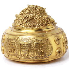 招財進寶聚寶盆擺件★精品銅器家居風水工藝品擺設★聚財旺財鎮宅化煞