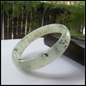 天然岫玉水墨玉通透精美玉手鐲/岫巖玉鐲子/玉石手鐲水墨玉鐲/玉緣軒正品