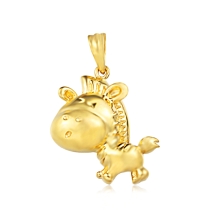 18K金(K黃)可愛小馬吊墜項(xiàng)墜不配鏈