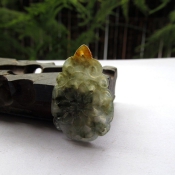 天然緬甸A貨翡翠花開富貴項墜