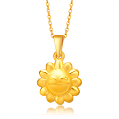 正能量系列太陽(yáng)花“樂(lè)樂(lè)”黃金吊墜