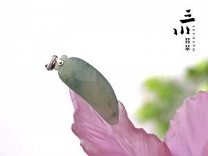 特價(jià)18K白金鉆石糯種天然A貨翡翠福祿壽喜吊墜