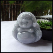 正品純天然緬甸a貨大版彌勒玉佛掛件