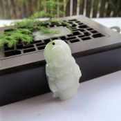 翡翠豆青色站佛