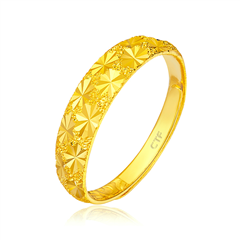 車花簡(jiǎn)約黃金足金戒指
