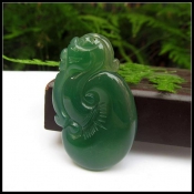 純天然冰瑩滿綠玉髓如意吊墜