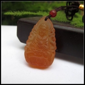 精美紅玉髓小版生肖狗守護神阿彌陀佛掛件