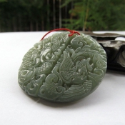 天然和田青玉龍鳳呈祥情侶對/青玉龍鳳玉佩情侶掛件/情侶對龍鳳佩掛件/玉緣軒正品