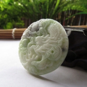 藍田玉蛟龍戲珠龍牌掛件/藍田玉龍牌掛件/玉石龍圖案玉佩/開運護身助事業/玉緣軒正品