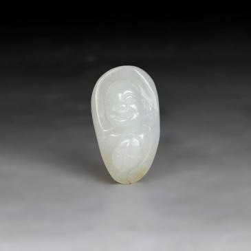 和田羊脂糖白玉掛件佛