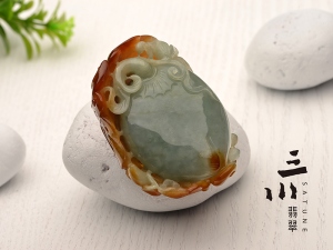 天然A貨紅翡壽桃掛件