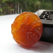 純天然巴西紅瑪瑙玉文殊菩薩吊墜