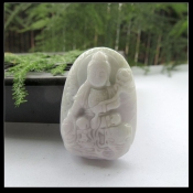 精美天然緬甸A貨翡翠玉本命佛普賢菩薩掛件