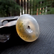 精品純天然水草瑪瑙玉平安扣吊墜