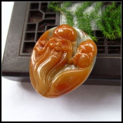 純天然緬甸a貨紅翡壽星佬掛件吊墜