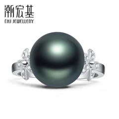 珍情系列-郁芳(鑲鉆款)-珍珠戒指