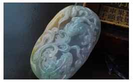 天然翡翠掛件--多彩多福精品老坑冰種福祿壽俏色巧雕福貴萬代雙子貔貅