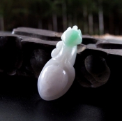 緬甸翡翠A貨飄綠一心一意吊墜/緬甸玉器老坑A貨綠玉如意吊墜/項墜情侶/玉緣軒正品